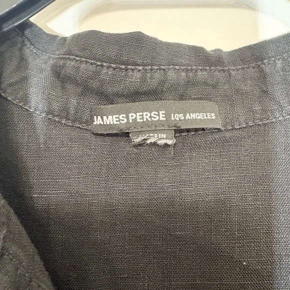James Perse Linen Oversized Capsule Wardrobe Lightweight Shirt In Black Size 1/S - Picture 6 of 13